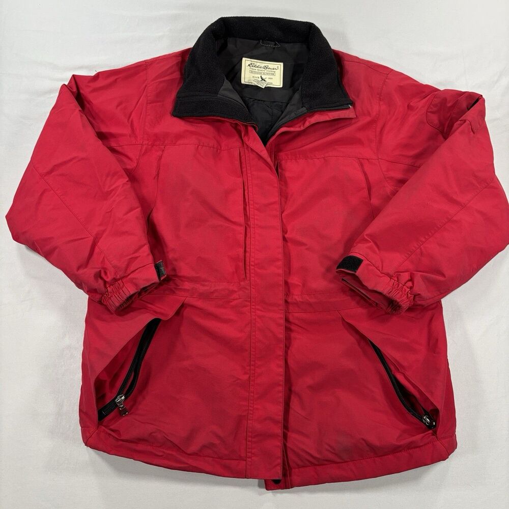 Eddie Bauer Thinsulate Jacket Mens S Red Vintage WeatherEdge